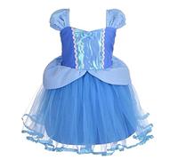 Lito Angels Disfraz de Princesa Cenicienta Vestido Tul para Bebé Niñas Talla 6-12 Meses, Azul