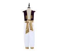 Lito Angels Disfraz de Principe Arabe Aladdin Genio para Niños, Chaleco pantalones harem, Cosplay Fiesta Halloween Noche Árabe, Talla 6-7 años