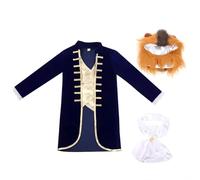 Lito Angels Disfraz de Príncipe Encantador Bestia con Corona para Niños, Conjunto de Ropa Talla 9-10 años, Azul