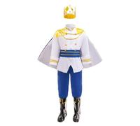 Lito Angels Disfraz de Rey Real Príncipe Encantador con Capa y Corona para Niños, Conjunto de Ropa Talla 5-6 años, Azul