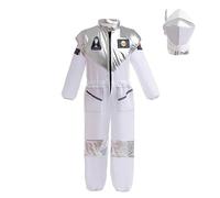 Lito Angels Disfraz de Traje Espacial de Astronauta Espacio con Casco para Niños y Niñas Talla 8-10 años, Blanco (Número de etiqueta 140)