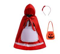 Lito Angels Disfraz de Vestido Caperucita Roja con Capa con Capucha para Niñas Talla 5-6 años, Rojo