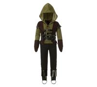 Lito Angels Disfraz de Vestido Héroe Arquero del bosque con Guantes y Cubrebotas para Niños Talla 5-6 años, Verde