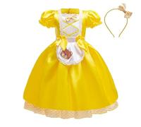 Lito Angels Disfraz de Vestido Personaje de Cuento de Oro y los tres osos con diadema para Niñas Talla 5-6 años, Amarillo