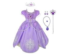 Lito Angels Disfraz de Vestido Princesa Sofia para Niñascon accesorios, Talla 5-6 años, B, Morado