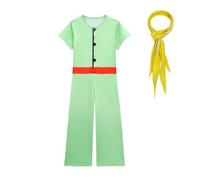 Lito Angels Disfraz Mono Conjunto de Ropa Príncipe de cuento con Bufanda Amarilla para Niños Talla 7-8 años, Verde (Número de etiqueta 130)