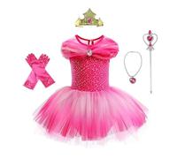 Lito Angels Disfraz Princesa Aurora Bella Durmiente Ballet Tutu para Niñas, Vestido Maillot de Ballet Leotardo de Danza con Accesorios Talla 3-4 Años (Número de etiqueta 110)