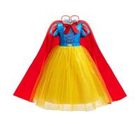 Lito Angels Disfraz Princesa Blancanieves para Niñas con Capa Roja Talla 116 Edad 5-6 Años, Vestido Largo para Carnaval Navidad Halloween Fiesta