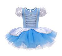 Lito Angels Disfraz Princesa Cenicienta Ballet Tutu para Niñas, Vestido Maillot de Ballet con Falda de Tul, Traje Leotardo Body de Danza, Talla 2 3 Años