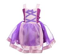 Lito Angels Disfraz Princesa Rapunzel para Niña, Vestido de Organza Talla 4-5 años, Morado