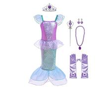 Lito Angels Disfraz Sirenita Vestido Sirena Princesa Ariel con Accesorios para Niñas Pequeñas, Talla 2 años, Púrpura (Número de etiqueta 90)