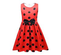 Lito Angels Disfraz Vestido de Ladybug Mariquita para Niñas Talla 6-7 años, Lunares Rojos