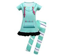 Lito Angels Disfraz Vestido de Princesa Chica de carreras con Leggings Ropa de Carnaval Fiesta para Niñas Pequeños Talla 3-4 años, Verde Menta