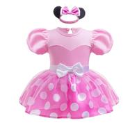 Lito Angels Disfraz Vestido de Princesa Minnie para Bebé Niñas Body Mono Mamelucos con Diadema Talla 6-9 meses
