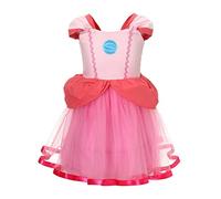 Lito Angels Disfraz Vestido de Princesa Peach para Niña Pequeña Talla 3-4 años, Rosa Caliente (Número de etiqueta 120)