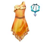 Lito Angels Disfraz Vestido de Princesa Pocahontas con Collar Ropa de Carnaval Fiesta para Niñas Pequeñas Talla 2-3 años (Número de etiqueta 90)