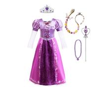 Lito Angels Disfraz Vestido de Princesa Rapunzel Carnaval con accesorios Fiesta de Cumpleaños para Niña Talla 7-8 años, Morado