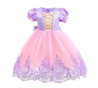 Lito Angels Disfraz Vestido de Princesa Rapunzel Carnaval Fiesta de Cumpleaños para Niña Pequeña Talla 2-3 años, Morado (Número de etiqueta 100)