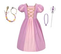 Lito Angels Disfraz Vestido de Princesa Rapunzel con Accesorios Ropa de Fiesta para Niñas, Talla 3-4 años, Púrpura (Número de etiqueta 100)