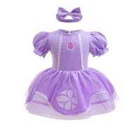 Lito Angels Disfraz Vestido de Princesa Sofía para Bebé Niñas Body Mono Mamelucos con Diadema Talla 6-9 meses