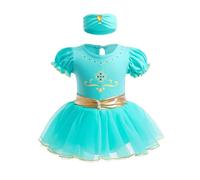 Lito Angels Disfraz Vestido de Princesa Tiana y el sapo con Accesorios para Bebé Niñas Pequeñas Talla 3-6 Meses, Verde