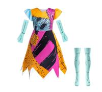 Lito Angels Disfraz Vestido de Sally Halloween Navidad con Accesorios para Niñas Pequeñas Talla 3-4 años, Naranja (Número de etiqueta 120)