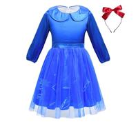 Lito Angels Disfraz Vestido Personaje de Libro con Aro para el Pelo Ropa de Carnaval Fiesta para Niñas Pequeños Talla 3-4 años, Azul