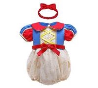Lito Angels Disfraz Vestido Princesa Blancanieves con Diadema para Bebe Niña Talla 9-12 meses (Número de etiqueta 80)