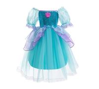 Lito Angels Disfraz Vestido Sirenita Princesa Ariel Sirena Carnaval Fiesta de Cumpleaños para Niña Talla 6-7 años