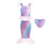 Lito Angels Disfraz Vestido Traje de baño 2 Piezas Princesa Sirena con Falda para Niñas Pequeñas Talla 3-4 años
