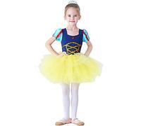 Lito Angels Disfraz Vestido Tutu Princesa Blancanieves Bailarina de Ballet para Niñas Pequeñas, Maillot de Danza Baile con Falda, Talla 5-6 años, Amarillo (Número de etiqueta 120)