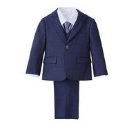 Lito Angels Esmoquin Azul Trajes y Blazers Elegantes para Niños Pequeños, Conjunto de 5 Piezas con Chaqueta y Chaleco Talla 2-3 años (Número de Etiqueta 03)