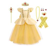 Lito Angels Niña Disfraz Princesa Amarilla con Accesorios, 3-4 Años