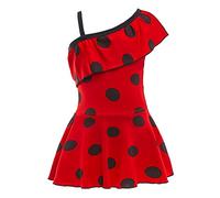 Lito Angels Traje de baño Ladybug Mariquita para niñas, Vestido de baño de una Pieza con Lunares Rojos para Nadar, Talla 10 a 11 años