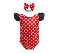Lito Angels Traje de Baño Minnie Una Pieza con Diadema para Nadar para Niñas Pequeñas Talla 2-3 años