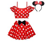 Lito Angels Traje de baño Tankini de Dos Pieza Minnie Mouse con Aro de Pelo para Niñas Pequeñas Talla 3-4 años, Rojo