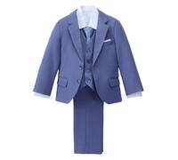 Lito Angels Traje de Esmoquin Ajustado para Niños - Conjunto Formal 5 Piezas para Bodas - Tallas 2-3 años - Azul Real