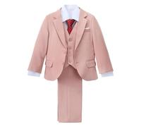 Lito Angels Traje de Esmoquin Ajustado para Niños - Conjunto Formal 5 Piezas para Bodas - Tallas 7 años - Rosa