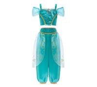 Lito Angels Traje de Princesa Jasmine para Niña - Disfraz Conjunto 2 Piezas Vestuario Danza Temático Aladín para Fiestas Carnaval Infantiles 4-5 Años