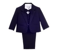 Lito Angels - Trajes para Bebe niño de Vestir Elegante Azul Marino Oscuro, Conjunto de 5 Piezas de Traje Formal para Boda, Fiesta, Ceremonia y ocasión Especial, Tamaño 12 a 18 Meses