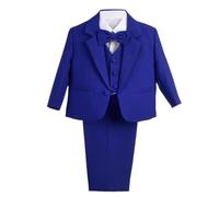 Lito Angels - Trajes para Bebe niño de Vestir Elegante Azul Royal, Conjunto de 5 Piezas de Traje Formal para Boda, Fiesta, Ceremonia y ocasión Especial, Tamaño 18 a 24 Meses