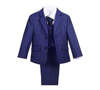Lito Angels Trajes y Blazers Esmoquin Azul Ceremonia Boda Conjunto Elegantes con Chaqueta y Chaleco para Niños Talla 6 años (Número de Etiqueta 52)
