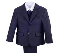 Lito Angels Trajes y Blazers Esmoquin Azul Marino Ceremonia Boda Conjunto Elegantes con Chaqueta y Chaleco para Niños Pequeños Talla 3 años (Número de Etiqueta 46)