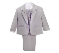 Lito Angels Trajes y Blazers Gris para Bebe Niño, Ropa Elegante Formal Ceremonia Fiesta, Talla 12-18 Meses