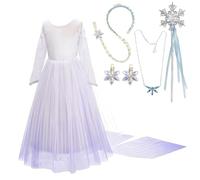 Lito Angels Vestido Blanco Princesa Disfraz 2 con Capa y Accesorios para Niñas Pequeñas, Talla 2-3 años 262