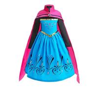 Lito Angels Vestido de Coronación de Princesa Elsa para Niñas Disfraz de Reino del Hielo con Capa, Talla 7-8 años