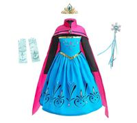 Lito Angels Vestido de Coronación de Princesa Elsa para Niñas Pequeños Disfraz de Reino del Hielo con Capa y Accesorios, Talla 2-3 años