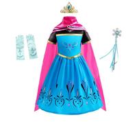 Lito Angels Vestido de Coronación de Princesa Elsa para Niñas Pequeños Disfraz de Reino del Hielo con Capa y Accesorios, Talla 7-8 años