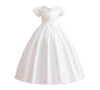 Lito Angels Vestido de Dama de Honor de Boda Ropa Navidad Fiesta Elegante para Niñas Talla 7-8 años, Blanco