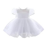 Lito Angels Vestido de Dama de Honor de Boda Vestido de Fiesta Elegante Blanco para Niñas Pequeñas Talla 2-3 años